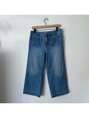 LOFT The Palmer Wide Leg High Rise Jeans Women's Size 30/10 Petite